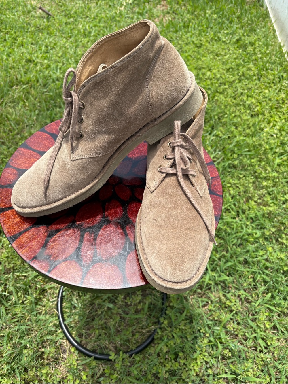 Men's Suede Chukka Vince “Jerome” Boots in Light Brown Size 12